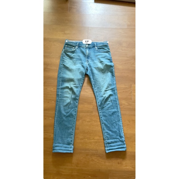 UNIQLO JEANS Mens 32x34 Straight Fit Blue Denim Casual Comfort - Picture 5 of 5